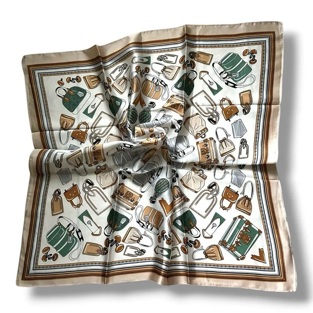 Beige Scarf  27” X 27” Brown Scarve Unisex Elegant Fashion